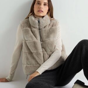 Bailey 44 Soft Beige Faux Fur Vest